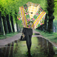 Hawaii Pikake Lokelani Plumeria Lei Umbrella Yellow Palaka Motifs LT05 - Polynesian Pride