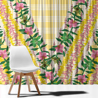 Hawaii Pikake Lokelani Plumeria Lei Window Curtain Yellow Palaka Motifs LT05 - Polynesian Pride