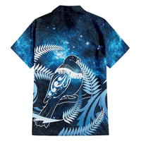 New Zealand Matariki Family Matching Off The Shoulder Long Sleeve Dress and Hawaiian Shirt Pigeon Kereru Maori Fern Art