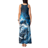 New Zealand Matariki Tank Maxi Dress Pigeon Kereru Maori Fern Art