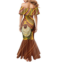 Hawaii King Kamehameha Mermaid Dress Hawaiian Kakau Pattern With Leis LT05 - Polynesian Pride