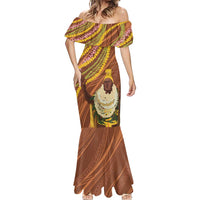 Hawaii King Kamehameha Mermaid Dress Hawaiian Kakau Pattern With Leis LT05 - Polynesian Pride