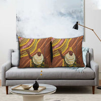 Hawaii King Kamehameha Pillow Cover Hawaiian Kakau Pattern With Leis LT05 - Polynesian Pride
