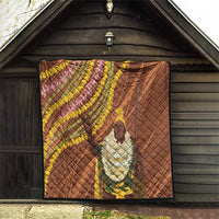 Hawaii King Kamehameha Quilt Hawaiian Kakau Pattern With Leis LT05 - Polynesian Pride