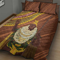 Hawaii King Kamehameha Quilt Bed Set Hawaiian Kakau Pattern With Leis LT05 - Polynesian Pride