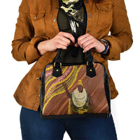 Hawaii King Kamehameha Shoulder Handbag Hawaiian Kakau Pattern With Leis LT05 - Polynesian Pride