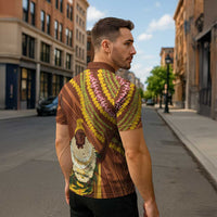 Hawaii King Kamehameha Zipper Polo Shirt Hawaiian Kakau Pattern With Leis LT05 - Polynesian Pride
