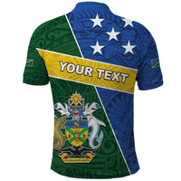 Personalised Solomon Islands Independence Day Polo Shirt With Coat Of Arms