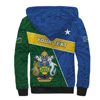 Personalised Solomon Islands Independence Day Sherpa Hoodie With Coat Of Arms LT05 - Polynesian Pride