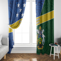 Solomon Islands Independence Day Window Curtain With Coat Of Arms