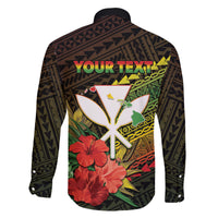 Personalized Hawaii Born and Raised Family Matching Puletasi and Hawaiian Shirt Kanaka Maoli Flag Day