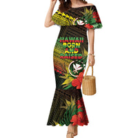 Personalized Hawaii Born and Raised Mermaid Dress Kanaka Maoli Flag Day LT05 Women Reggae - Polynesian Pride