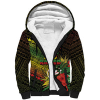 Personalized Hawaii Born and Raised Sherpa Hoodie Kanaka Maoli Flag Day