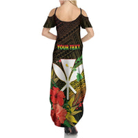 Personalized Hawaii Born and Raised Summer Maxi Dress Kanaka Maoli Flag Day LT05 - Polynesian Pride