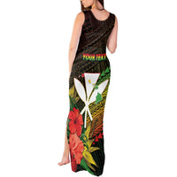 Personalized Hawaii Born and Raised Tank Maxi Dress Kanaka Maoli Flag Day LT05 - Polynesian Pride