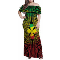 Personalised Wallis and Futuna Territory Day Family Matching Off Shoulder Maxi Dress and Hawaiian Shirt Polynesian Pattern Simple Style