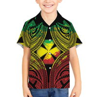 Personalised Wallis and Futuna Territory Day Family Matching Off Shoulder Maxi Dress and Hawaiian Shirt Polynesian Pattern Simple Style