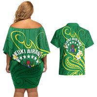 Cook Islands Happy Constitution Day Couples Matching Off Shoulder Short Dress and Hawaiian Shirt Pattern Tribal Art LT05 - Polynesian Pride