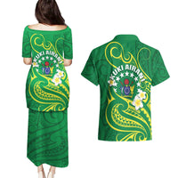 Cook Islands Happy Constitution Day Couples Matching Puletasi and Hawaiian Shirt Pattern Tribal Art LT05 - Polynesian Pride