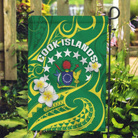 Cook Islands Happy Constitution Day Garden Flag Pattern Tribal Art LT05 Garden Flag Green - Polynesian Pride