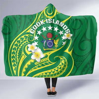 Cook Islands Happy Constitution Day Hooded Blanket Pattern Tribal Art LT05 One Size Green - Polynesian Pride