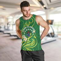 Cook Islands Happy Constitution Day Men Tank Top Pattern Tribal Art LT05 Green - Polynesian Pride