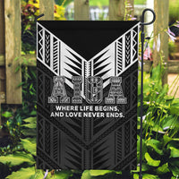 Samoa Aiga Garden Flag Samoan Tribal Pattern LT05 Garden Flag Black - Polynesian Pride