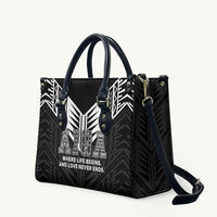 Samoa Aiga Leather Bag Samoan Tribal Pattern LT05 Black - Polynesian Pride