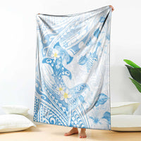 Polynesia Hammerhead Shark Blanket Tropical Flowers Tribal Pattern Blue LT05 - Polynesian Pride