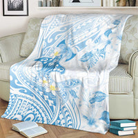 Polynesia Hammerhead Shark Blanket Tropical Flowers Tribal Pattern Blue LT05 - Polynesian Pride