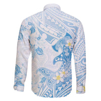 Polynesia Hammerhead Shark Family Matching Puletasi and Hawaiian Shirt Tropical Flowers Tribal Pattern Blue LT05 - Polynesian Pride