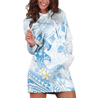 Polynesia Hammerhead Shark Hoodie Dress Tropical Flowers Tribal Pattern Blue LT05 Blue - Polynesian Pride