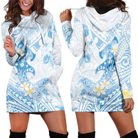 Polynesia Hammerhead Shark Hoodie Dress Tropical Flowers Tribal Pattern Blue LT05 - Polynesian Pride