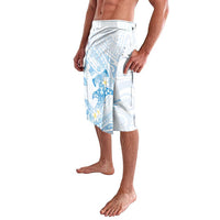 Polynesia Hammerhead Shark Lavalava Tropical Flowers Tribal Pattern Blue LT05 - Polynesian Pride