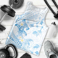 Polynesia Hammerhead Shark Men Tank Top Tropical Flowers Tribal Pattern Blue LT05 - Polynesian Pride