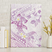 Polynesia Hammerhead Shark Canvas Wall Art Tropical Flowers Tribal Pattern Lavender LT05 Without Frame Purple - Polynesian Pride