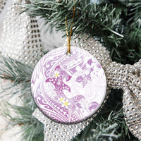 Polynesia Hammerhead Shark Ceramic Ornament Tropical Flowers Tribal Pattern Lavender LT05 - Polynesian Pride