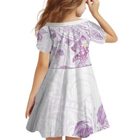 Polynesia Hammerhead Shark Family Matching Puletasi and Hawaiian Shirt Tropical Flowers Tribal Pattern Lavender LT05 - Polynesian Pride