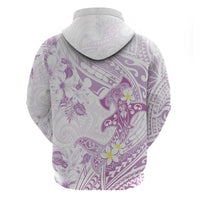 Polynesia Hammerhead Shark Hoodie Tropical Flowers Tribal Pattern Lavender LT05 - Polynesian Pride