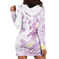 Polynesia Hammerhead Shark Hoodie Dress Tropical Flowers Tribal Pattern Lavender LT05 - Polynesian Pride