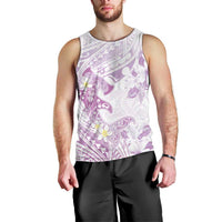 Polynesia Hammerhead Shark Men Tank Top Tropical Flowers Tribal Pattern Lavender LT05 - Polynesian Pride