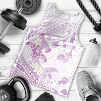 Polynesia Hammerhead Shark Men Tank Top Tropical Flowers Tribal Pattern Lavender LT05 - Polynesian Pride