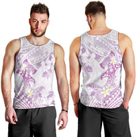 Polynesia Hammerhead Shark Men Tank Top Tropical Flowers Tribal Pattern Lavender LT05 - Polynesian Pride
