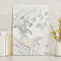 Polynesia Hammerhead Shark Canvas Wall Art Tropical Flowers Tribal Pattern White LT05 Without Frame White - Polynesian Pride