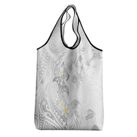 Polynesia Hammerhead Shark Grocery Bag Tropical Flowers Tribal Pattern White LT05 - Polynesian Pride