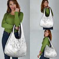 Polynesia Hammerhead Shark Grocery Bag Tropical Flowers Tribal Pattern White LT05 - Polynesian Pride