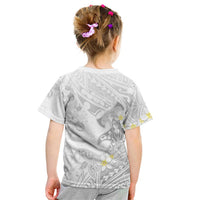 Polynesia Hammerhead Shark Kid T Shirt Tropical Flowers Tribal Pattern White