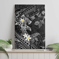 Polynesia Hammerhead Shark Canvas Wall Art Tropical Flowers Tribal Pattern Black LT05 - Polynesian Pride