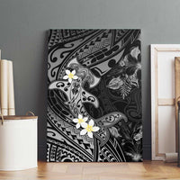 Polynesia Hammerhead Shark Canvas Wall Art Tropical Flowers Tribal Pattern Black LT05 - Polynesian Pride