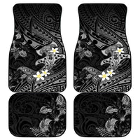 Polynesia Hammerhead Shark Car Mats Tropical Flowers Tribal Pattern Black LT05 - Polynesian Pride